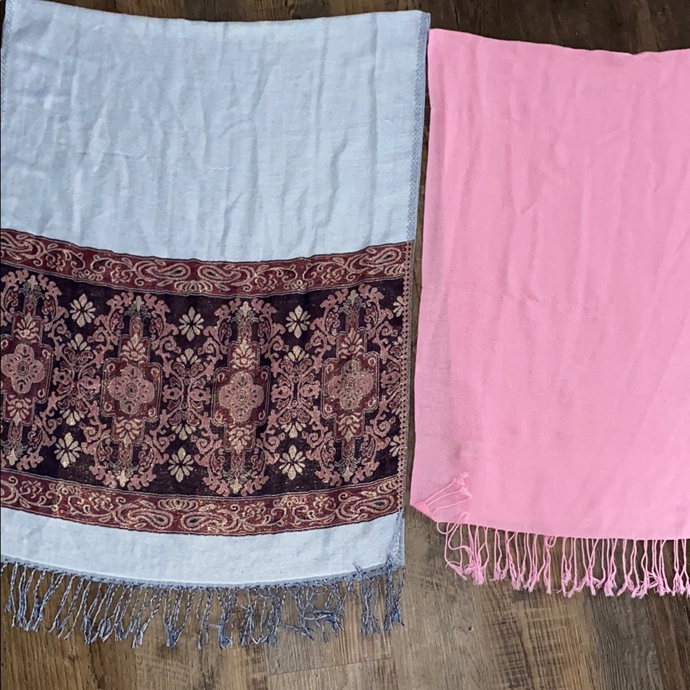 Elegant Pink and Patterned Scarves